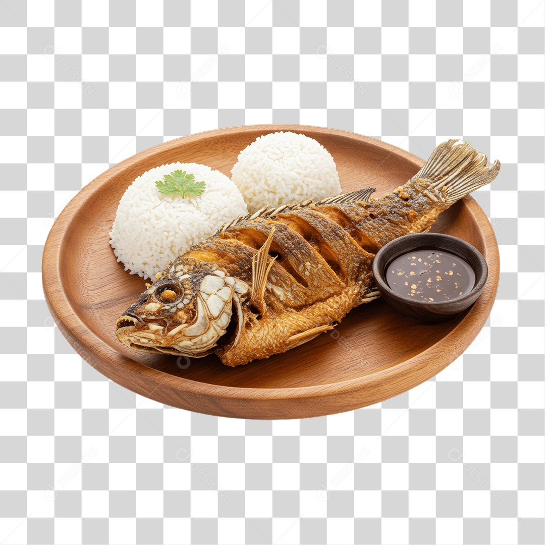 Porção de Peixe Frito PNG Transparente