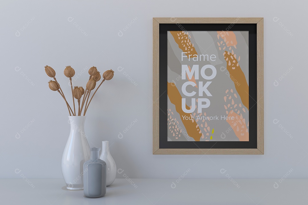 Moldura de Quadro Mockup PSD Editável