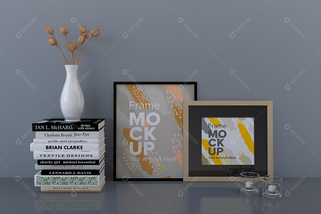 Moldura de Dois Quadros Mockup PSD Editável