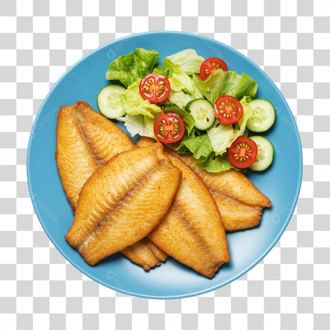 Porção de Peixe Frito PNG Transparente
