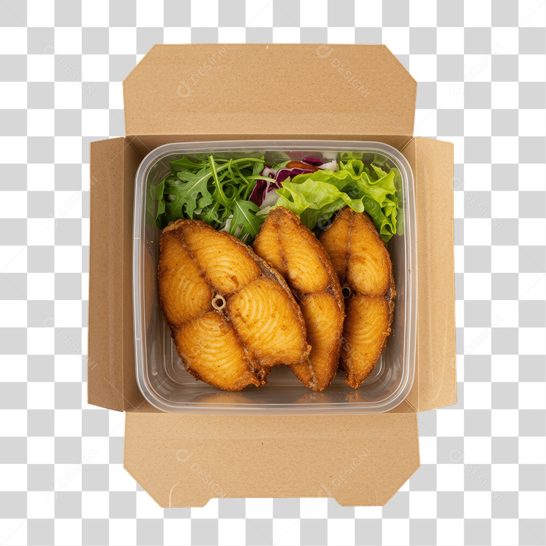 Porção de Peixe Frito PNG Transparente