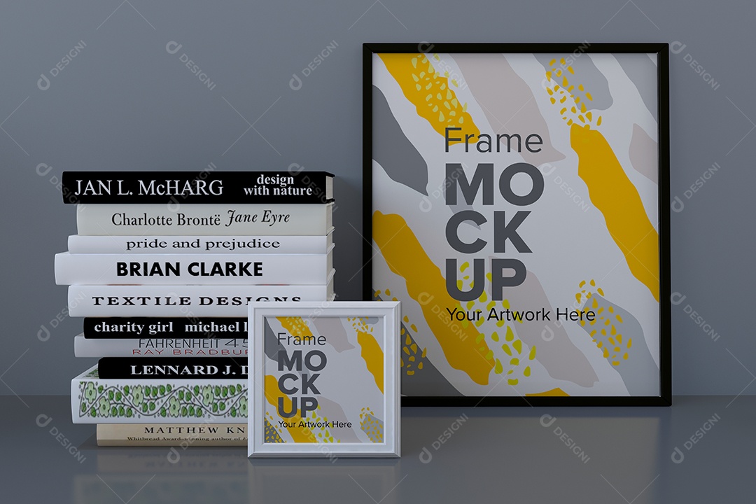 Moldura de Dois Quadros Mockup PSD Editável