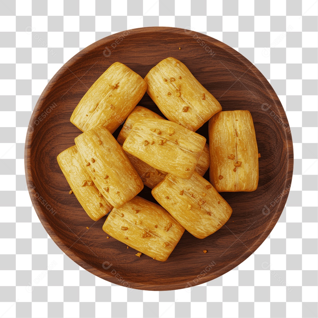 Porção de Mandioca Frita PNG Transparente