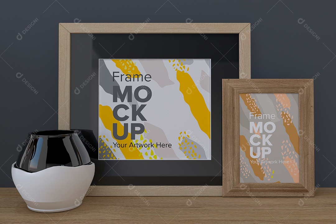 Moldura de Dois Quadros Mockup PSD Editável