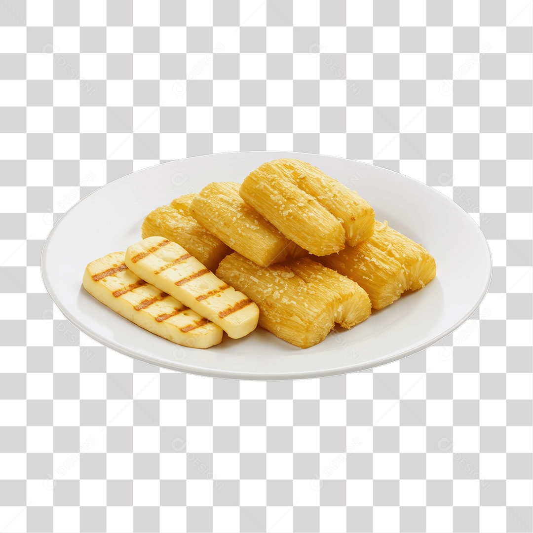 Porção de Mandioca Frita PNG Transparente