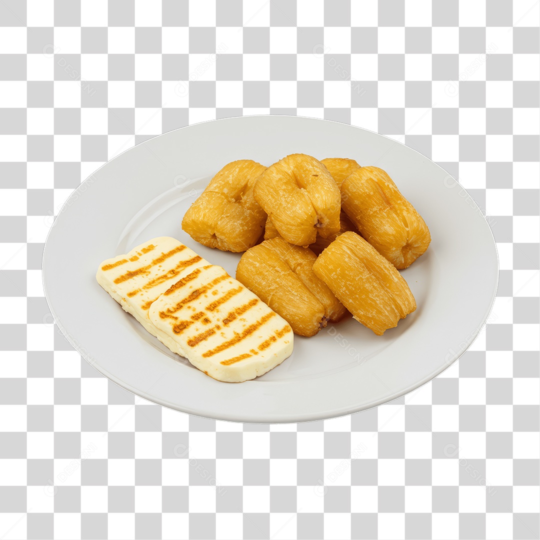 Porção de Mandioca Frita PNG Transparente