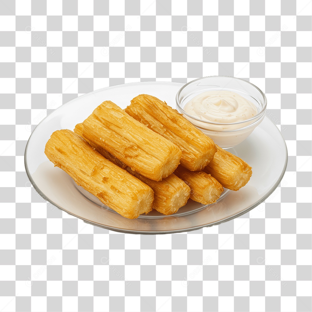 Porção de Mandioca Frita PNG Transparente