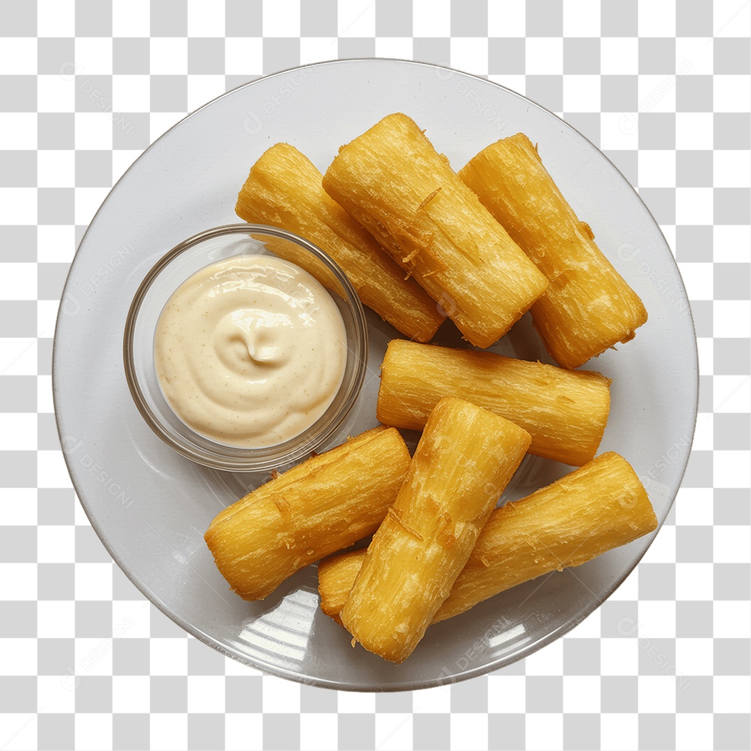 Porção de Mandioca Frita PNG Transparente