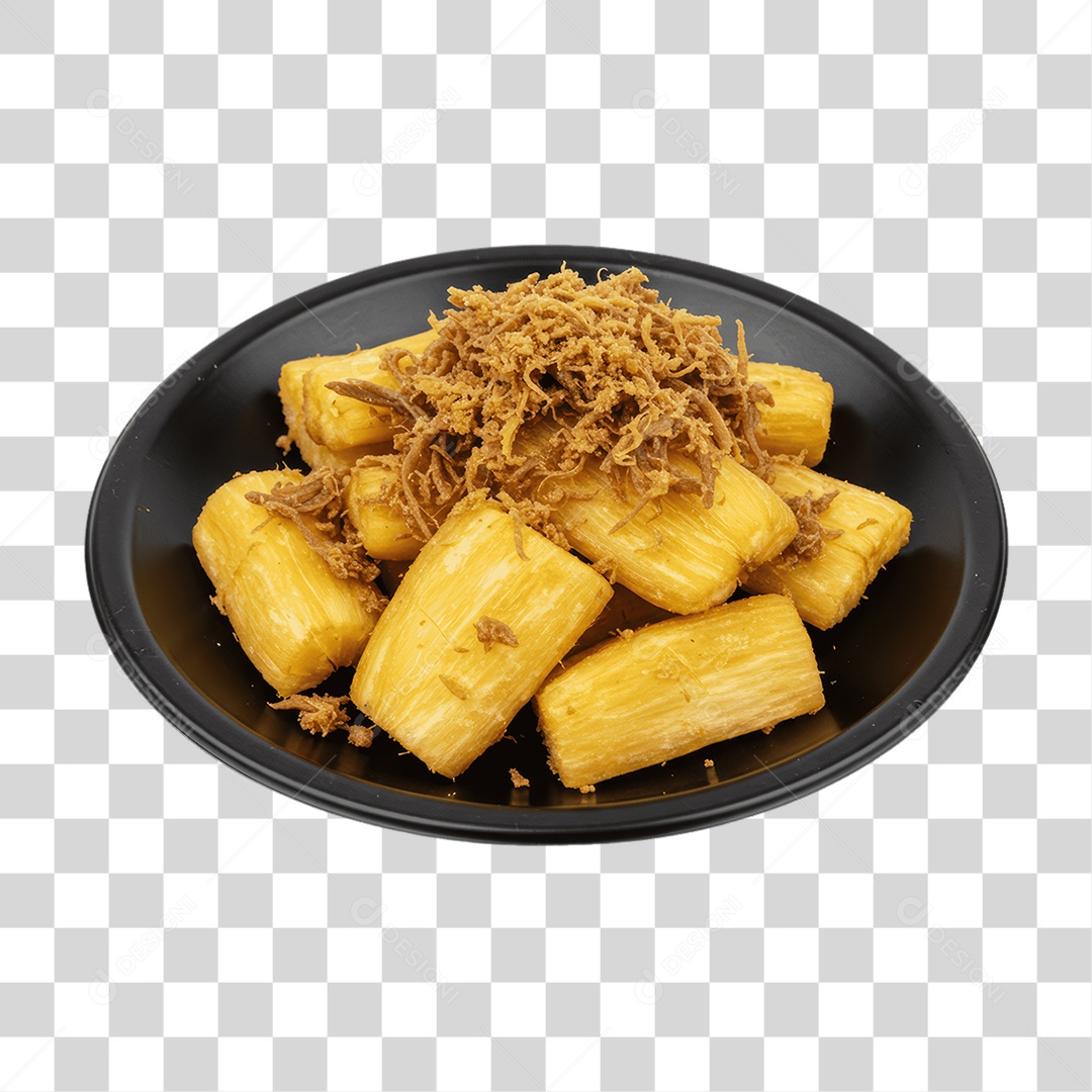 Porção de Mandioca Frita PNG Transparente