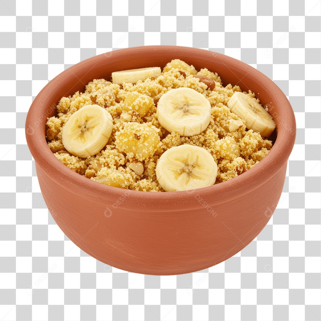Vasilha com Banana e Farofa PNG Transparente