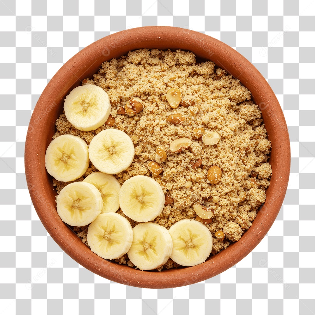 Vasilha com Banana e Farofa PNG Transparente