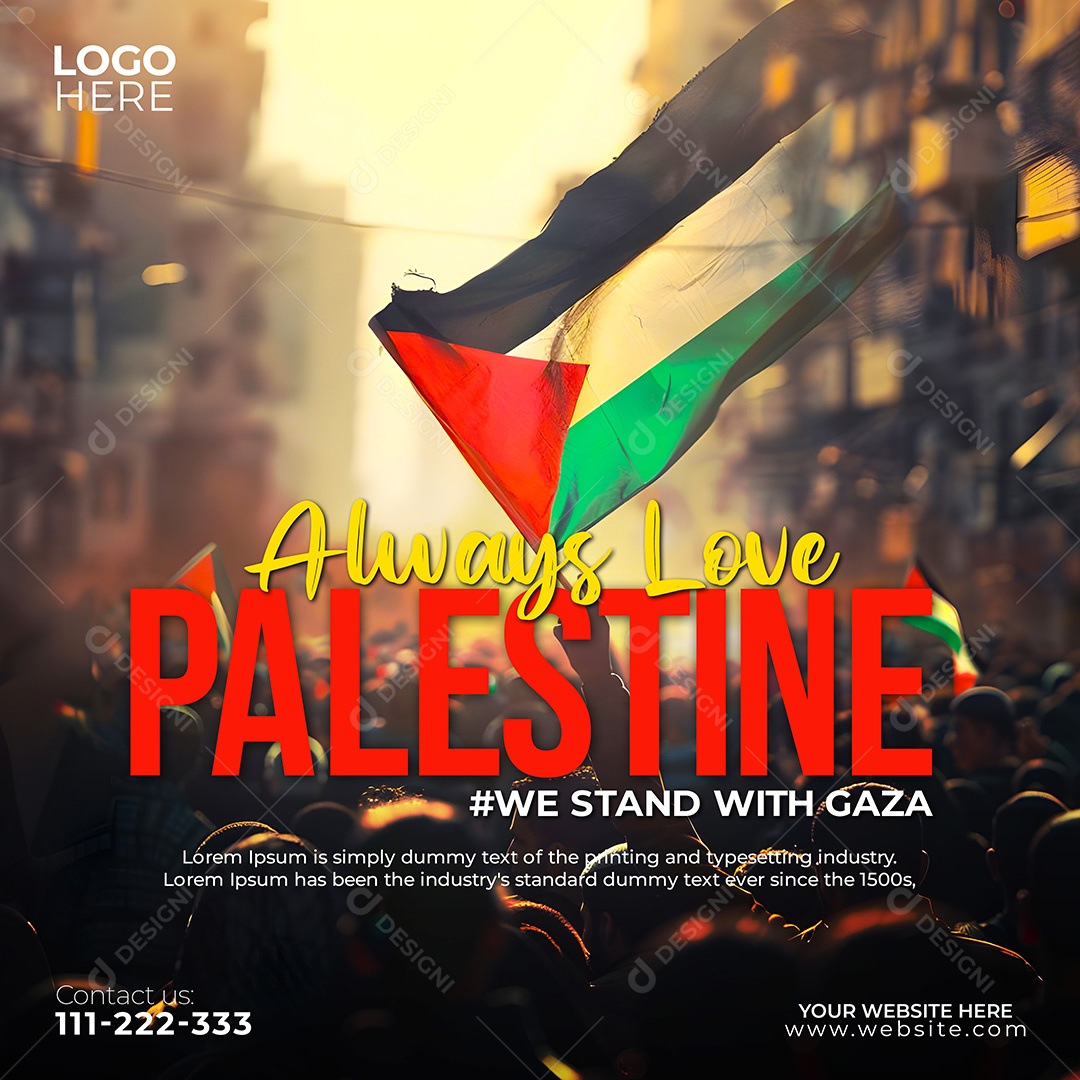 Defenda a Palestina Social Media PSD Editável