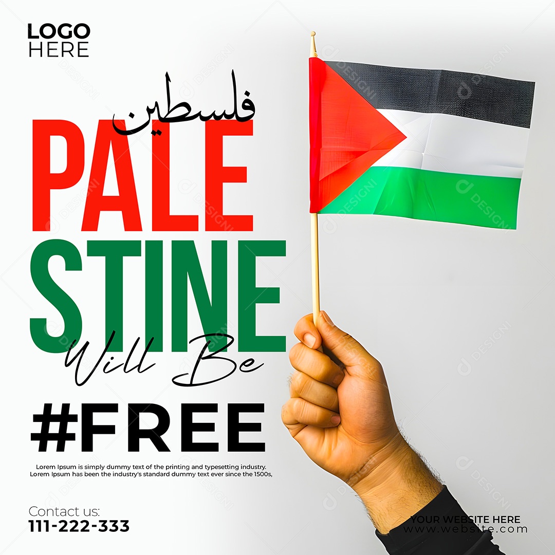 Do Rio ao Mar a Palestina será Livre Social Media PSD Editável