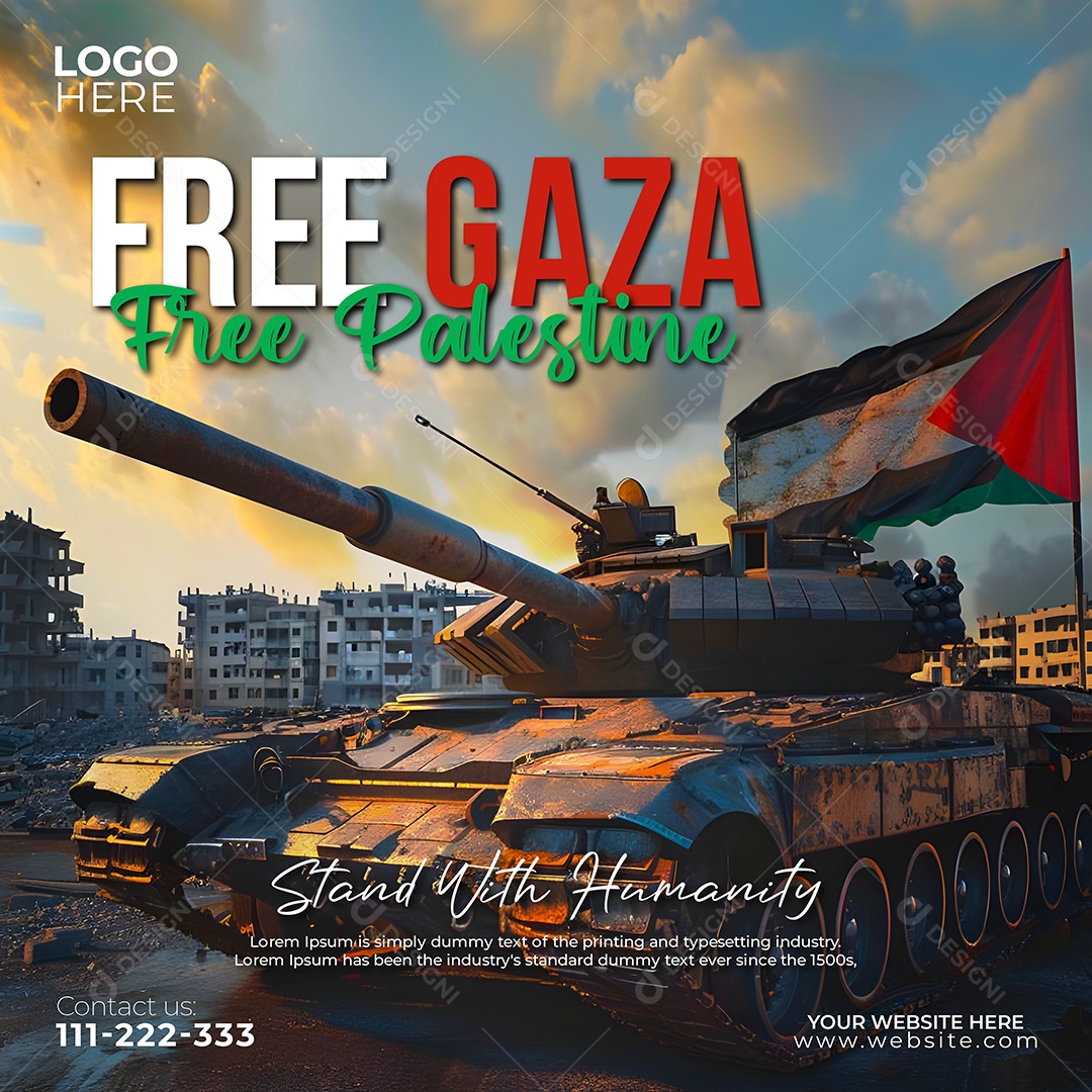 Palestina Livre Social Media PSD Editável