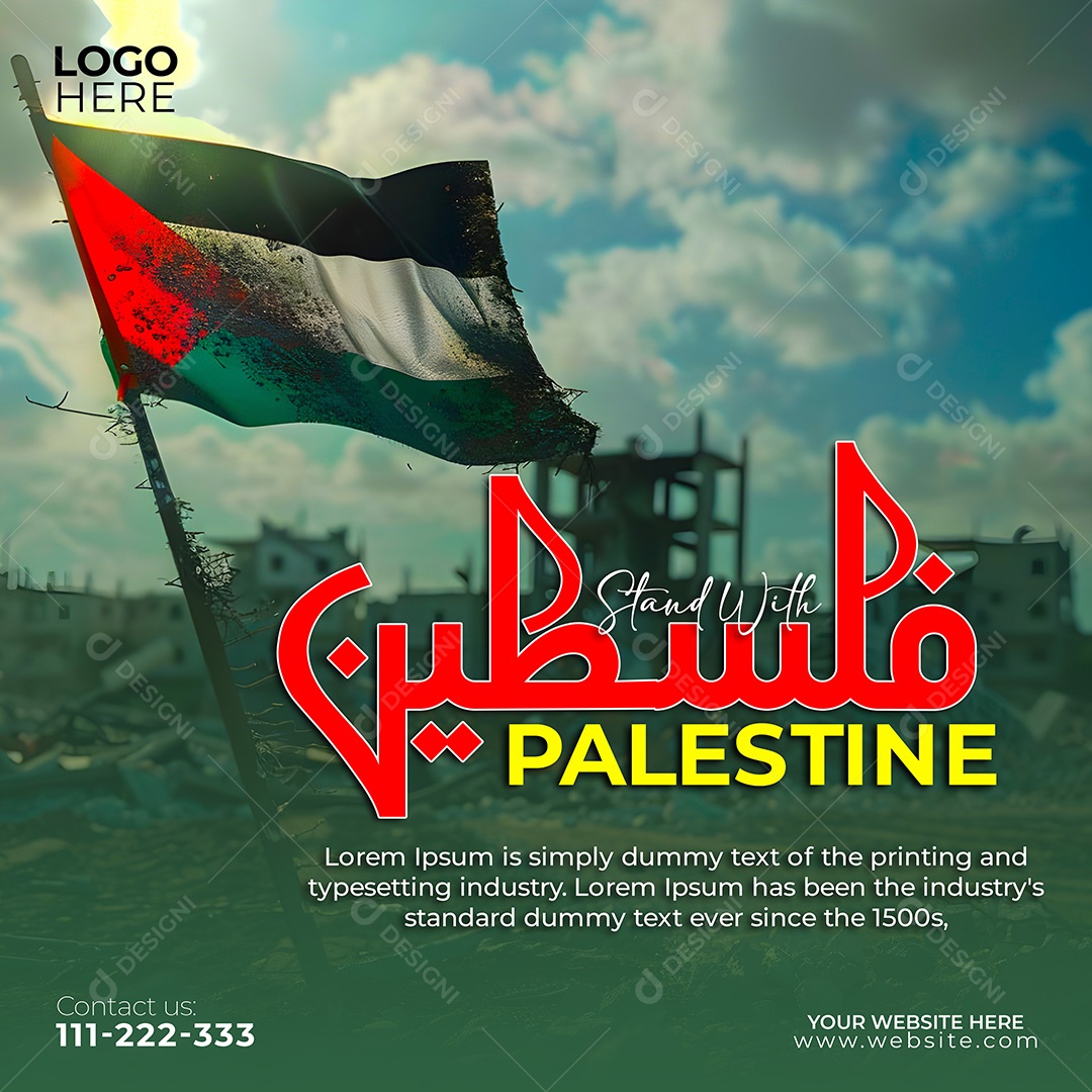 Defenda a Palestina Social Media PSD Editável