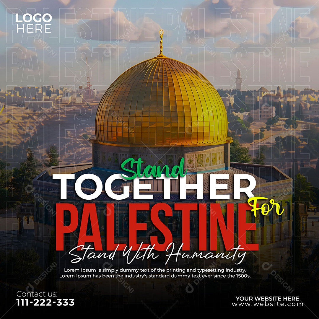 Defenda a Palestina Social Media PSD Editável