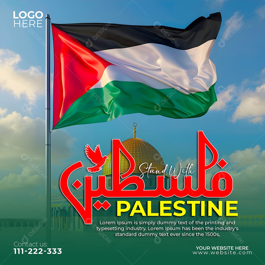 Defenda a Palestina Social Media PSD Editável