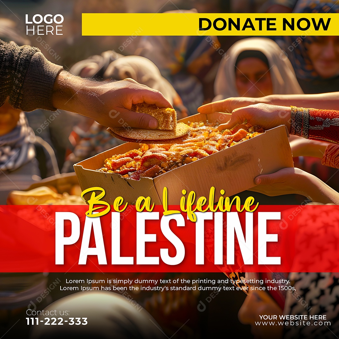 Seja Aliado a Palestina Social Media PSD Editável