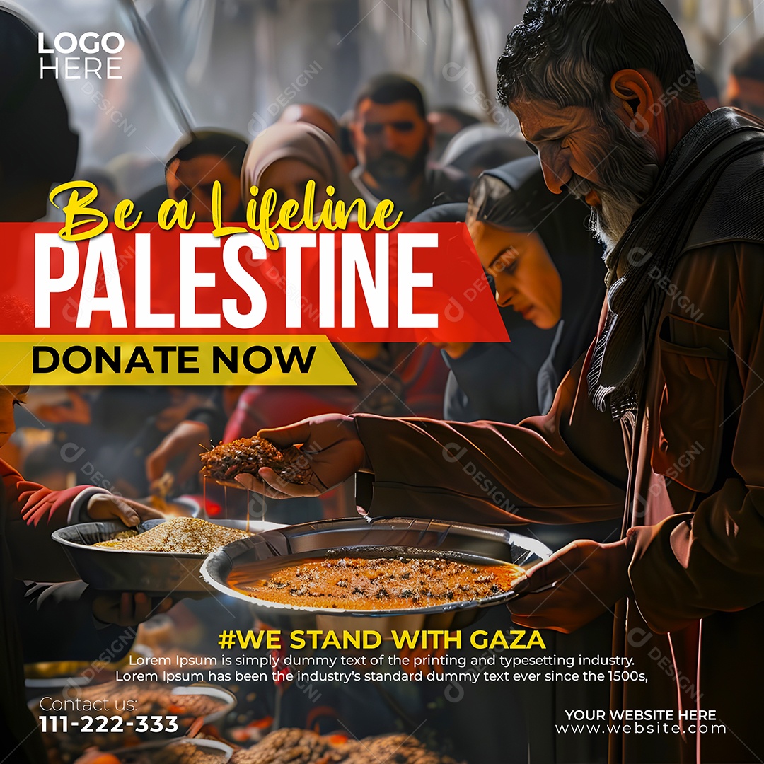 Defenda a Palestina Social Media PSD Editável