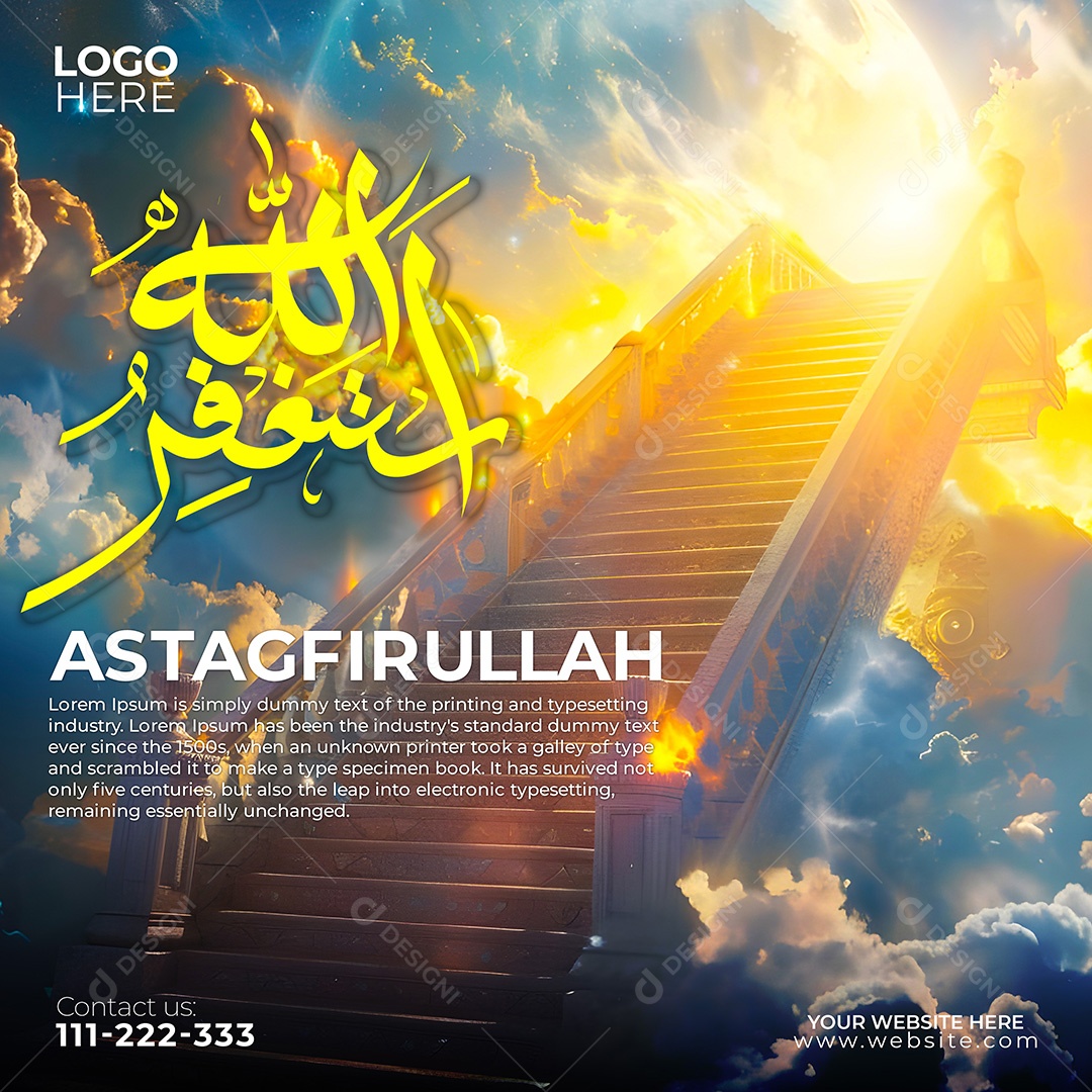 Busque o Perdão de Allah Social Media PSD Editável