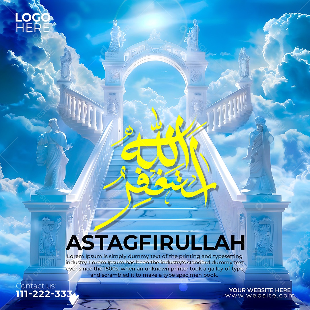 Busque o Perdão de Allah Social Media PSD Editável