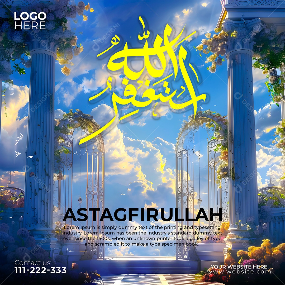 Busque o Perdão de Allah Social Media PSD Editável