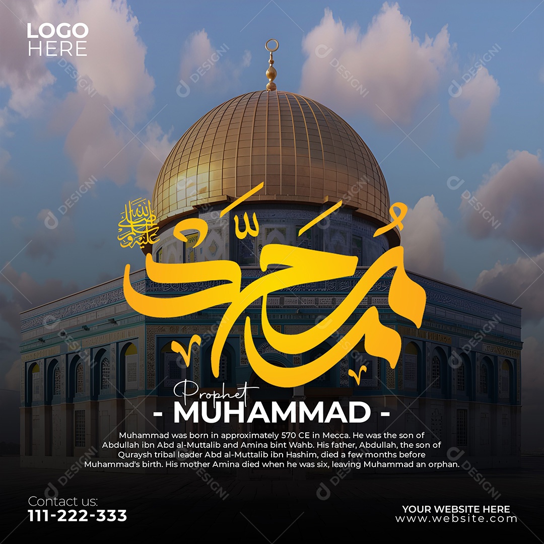 Profeta Muhhamad Social Media PSD Editável