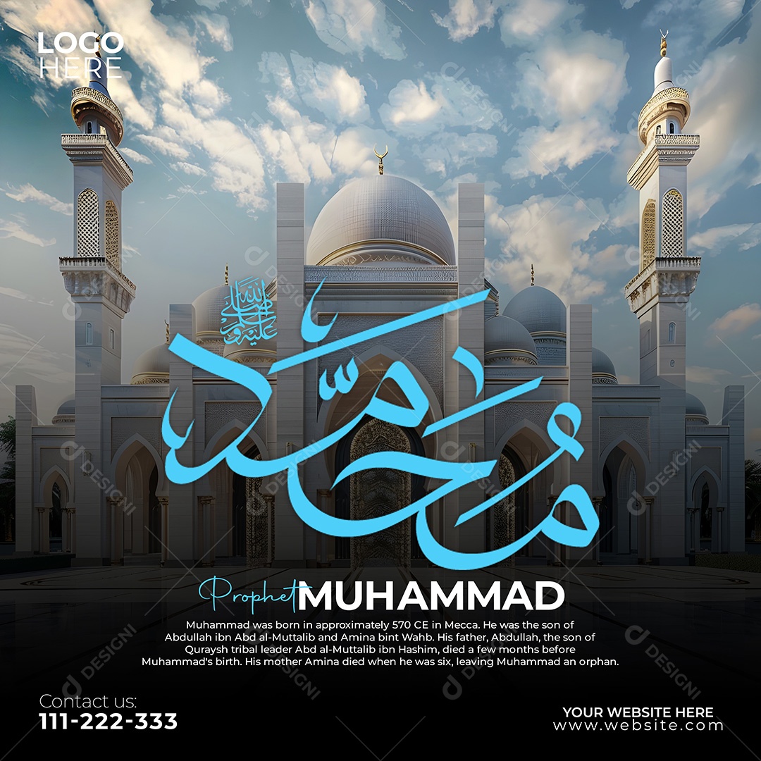 Profeta Muhhamad Social Media PSD Editável