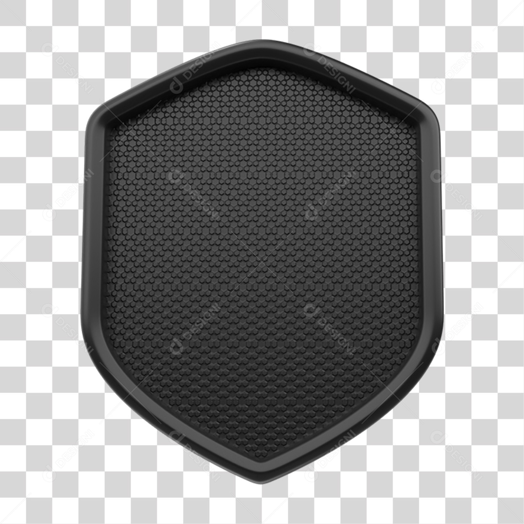 Elemento 3D Placa de Metal Escudo PNG Transparente