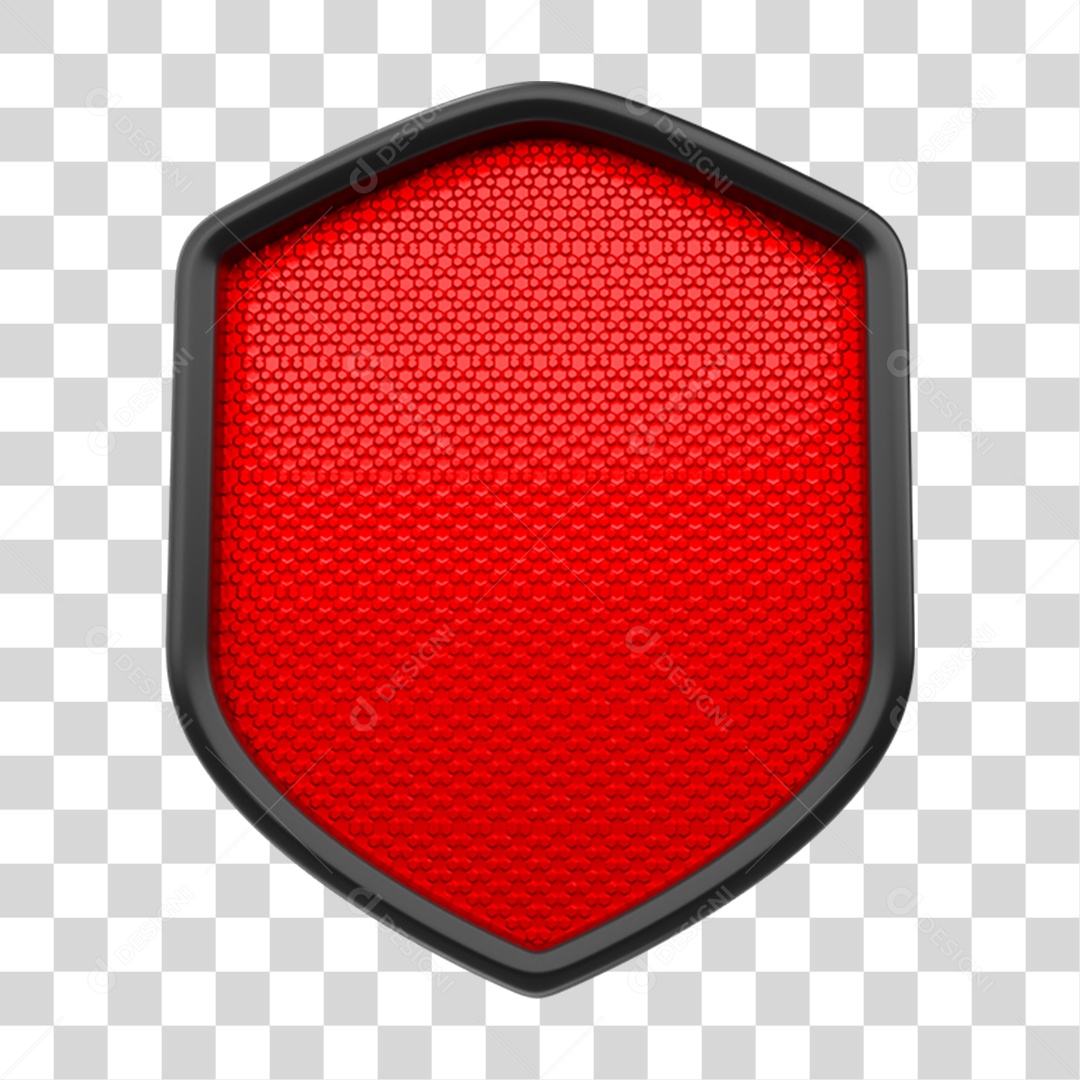 Elemento 3D Placa de Metal Escudo PNG Transparente