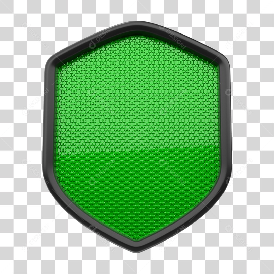 Elemento 3D Placa de Metal Escudo PNG Transparente