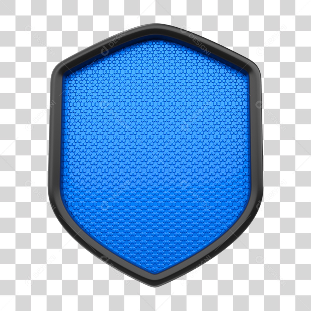 Elemento 3D Placa de Metal Escudo PNG Transparente