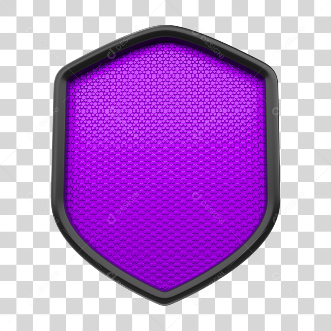 Elemento 3D Placa de Metal Escudo PNG Transparente