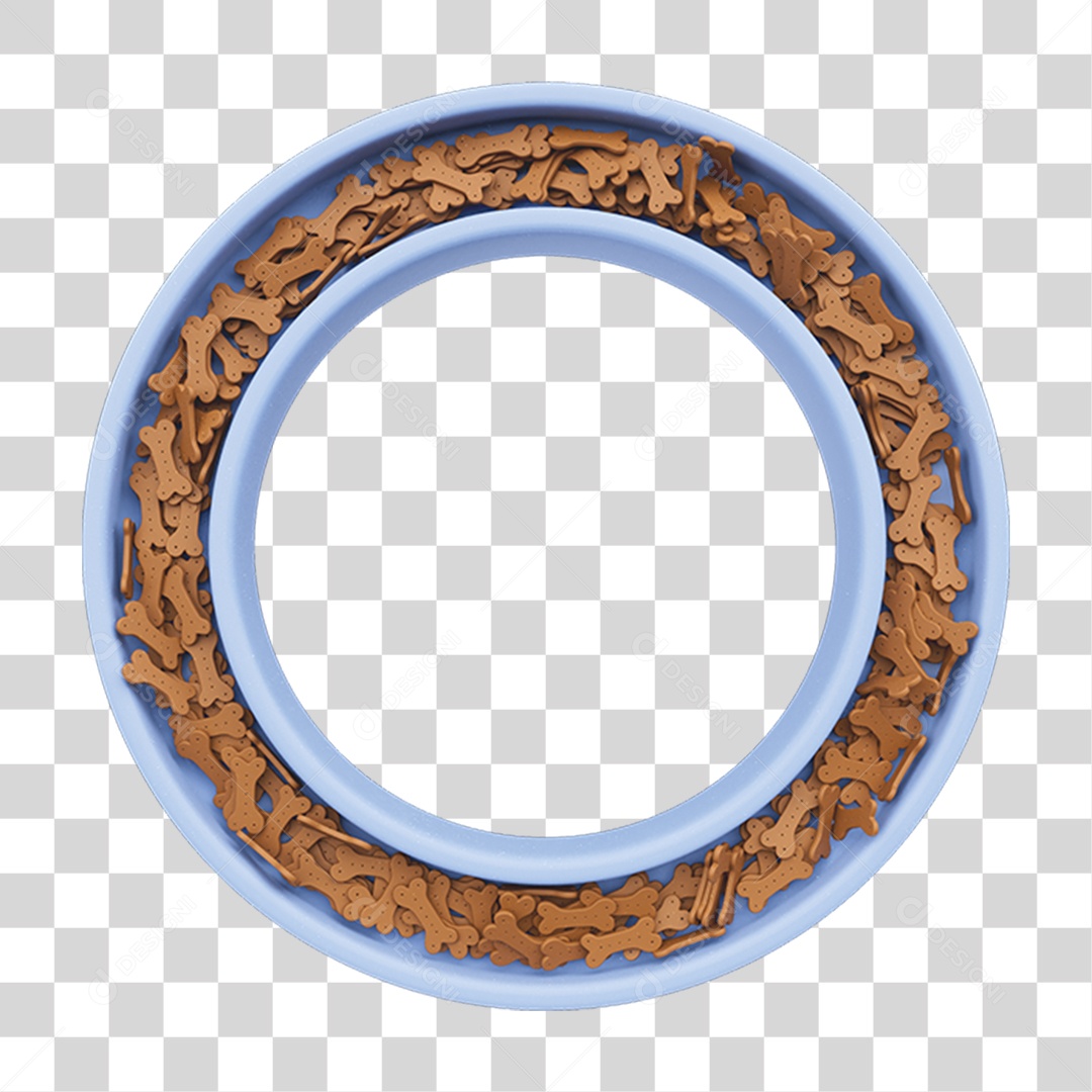 Elemento 3D Círculo Vasilha com Ração PNG Transparente