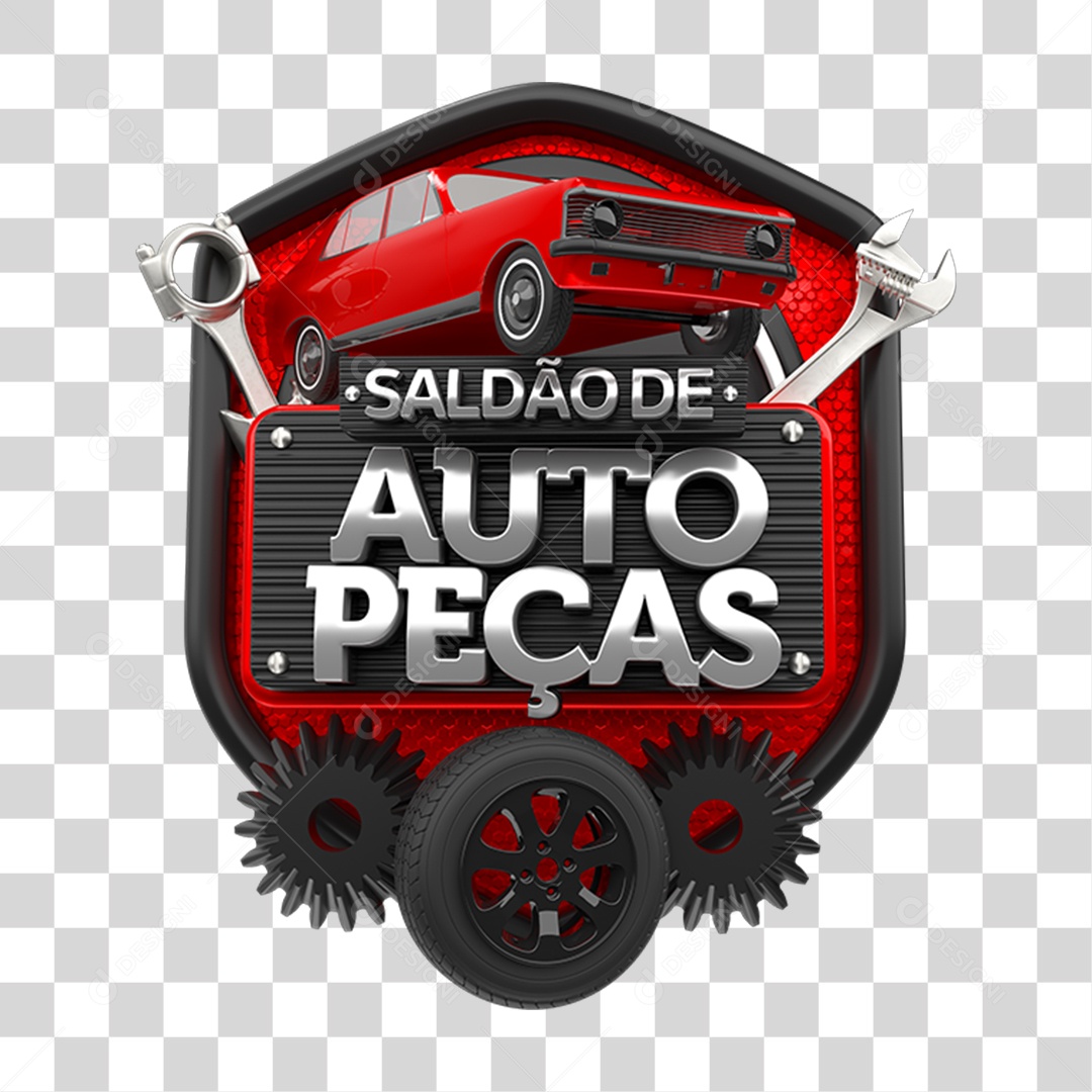 Selo 3D Saldão de Auto Peças PNG Transparente