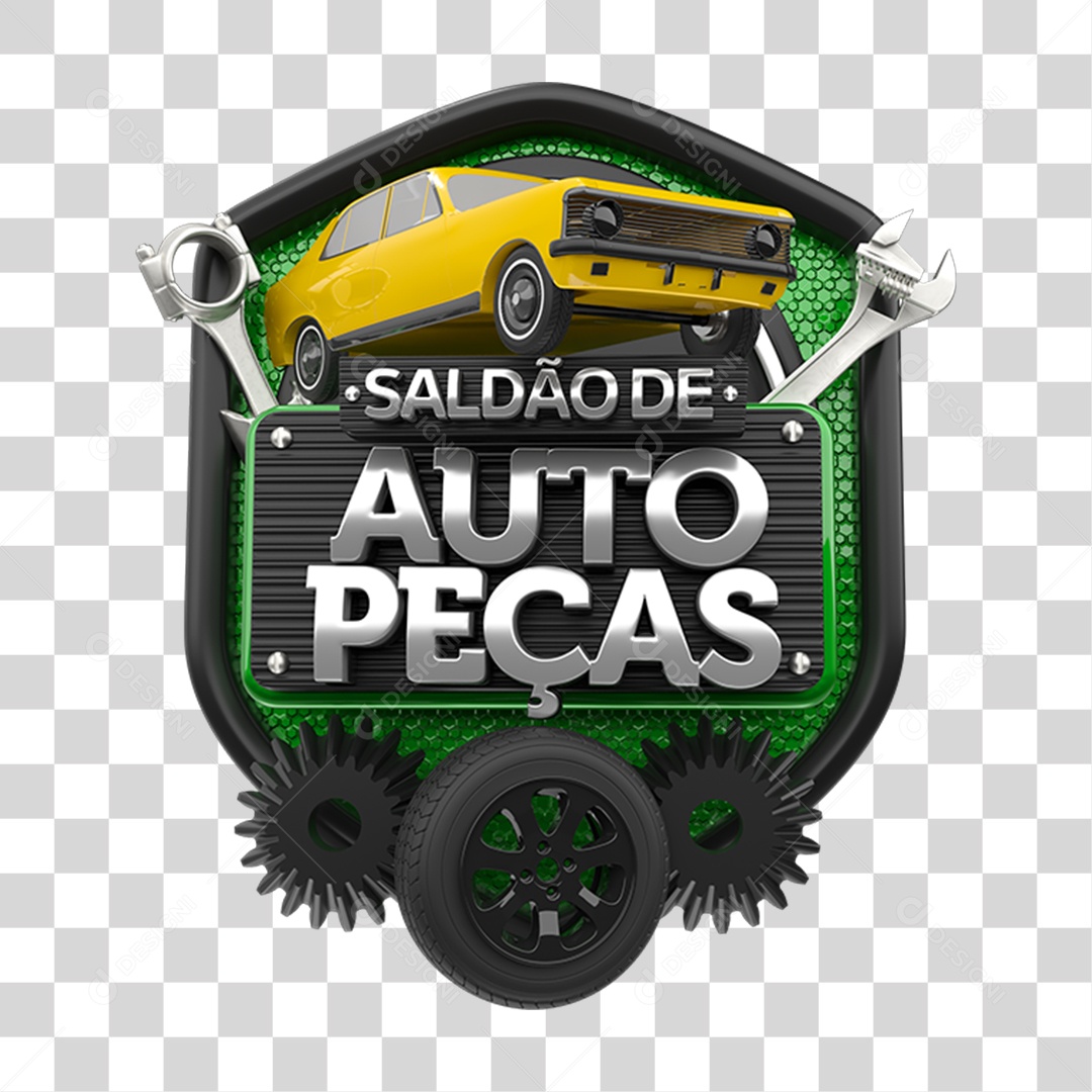 Selo 3D Saldão de Auto Peças PNG Transparente