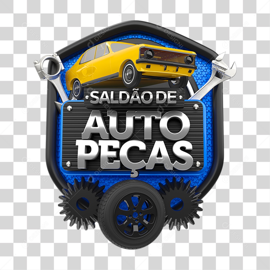Selo 3D Saldão de Auto Peças PNG Transparente