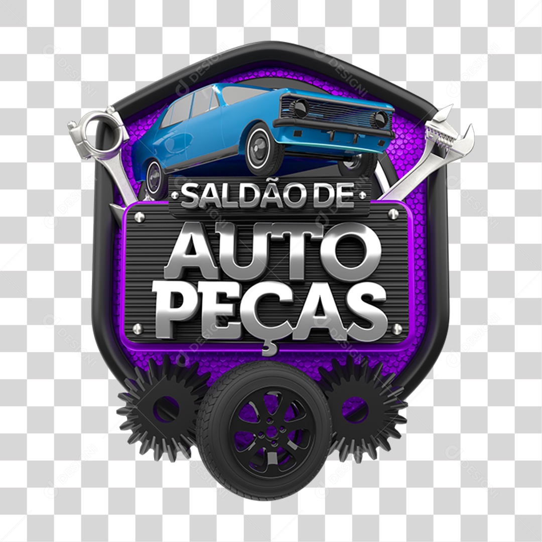 Selo 3D Saldão de Auto Peças PNG Transparente