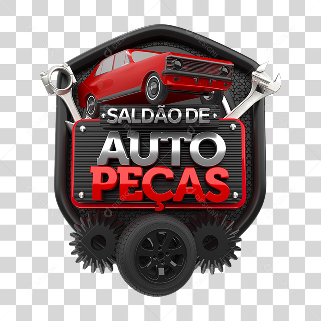 Selo 3D Saldão de Auto Peças PNG Transparente