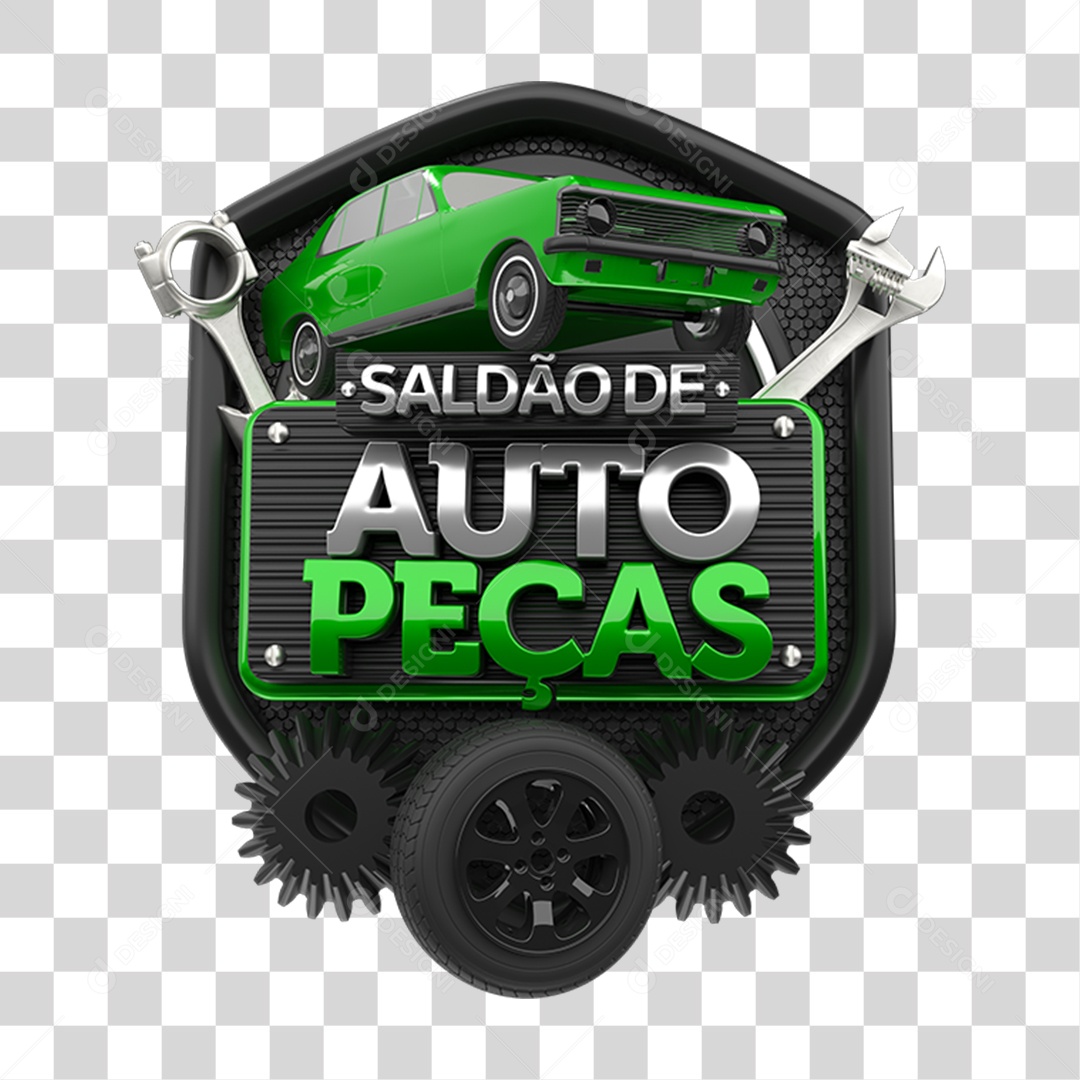 Selo 3D Saldão de Auto Peças PNG Transparente