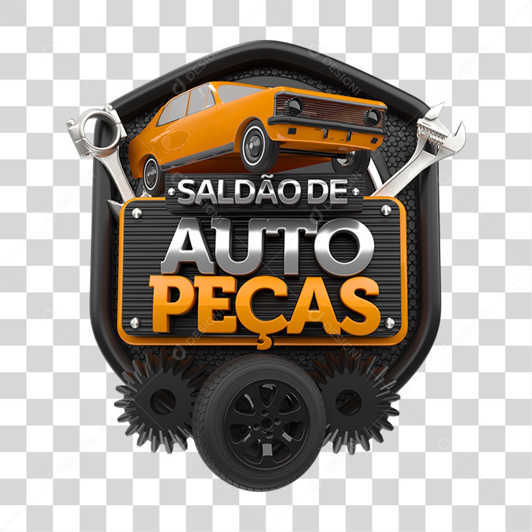 Selo 3D Saldão de Auto Peças PNG Transparente