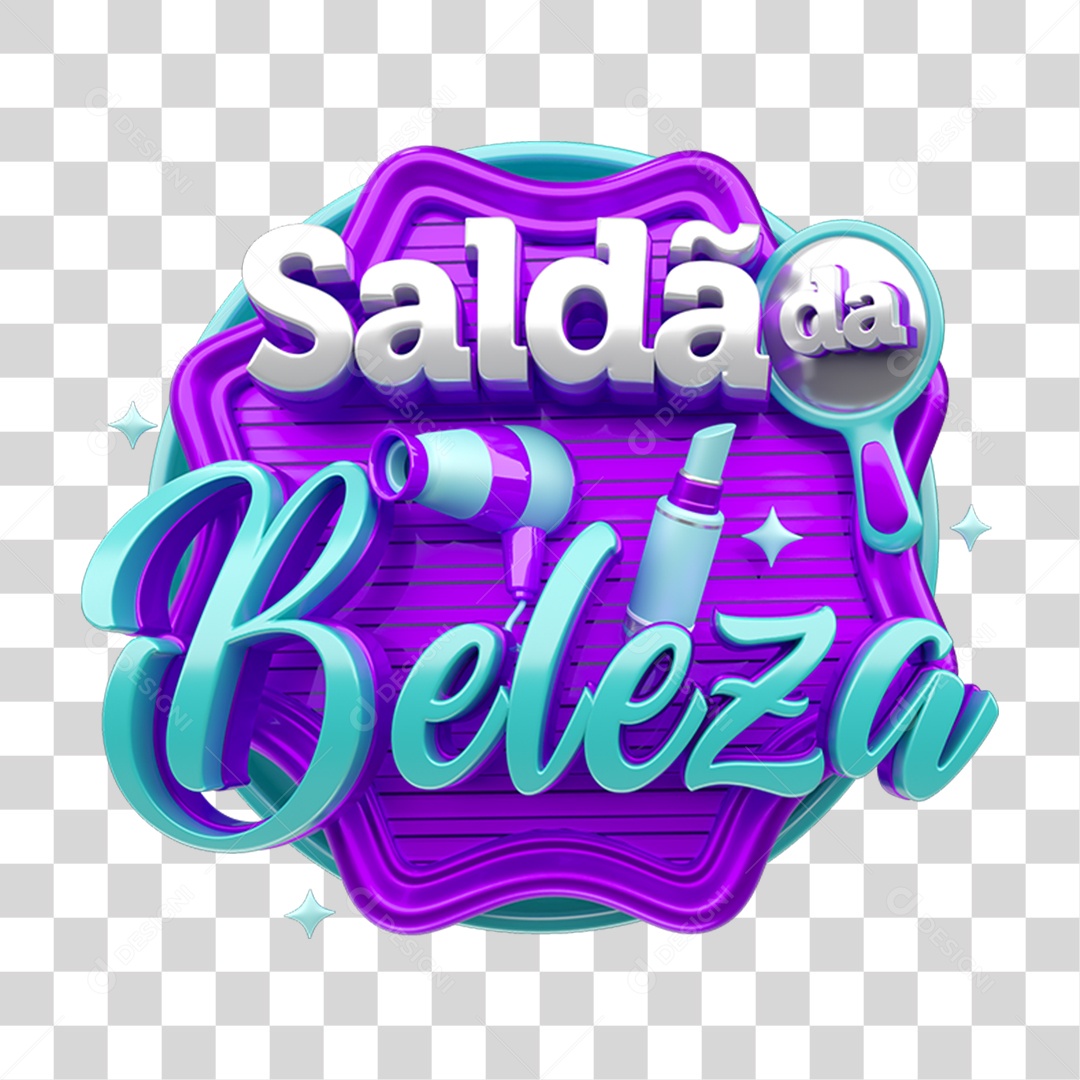 Selo 3D Saldão da Beleza PNG Transparente
