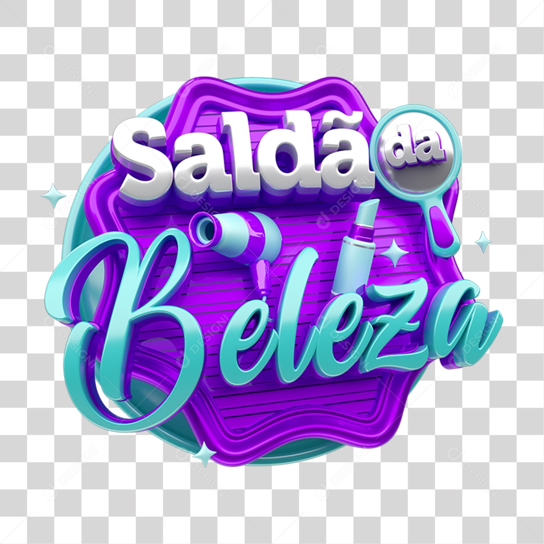 Selo 3D Saldão da Beleza PNG Transparente