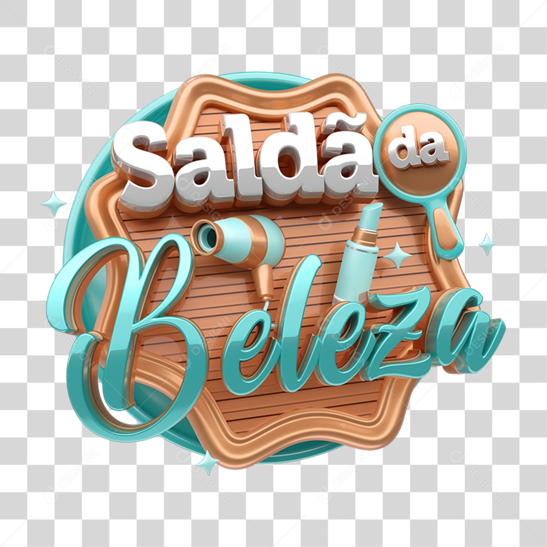 Selo 3D Saldão da Beleza PNG Transparente