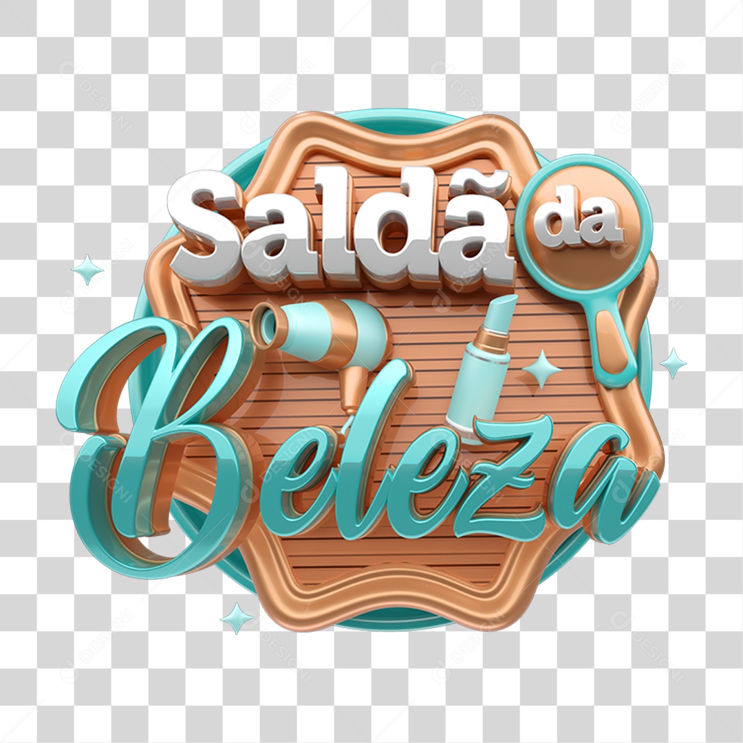Selo 3D Saldão da Beleza PNG Transparente