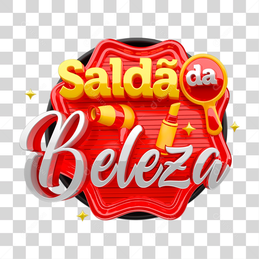 Selo 3D Saldão da Beleza PNG Transparente