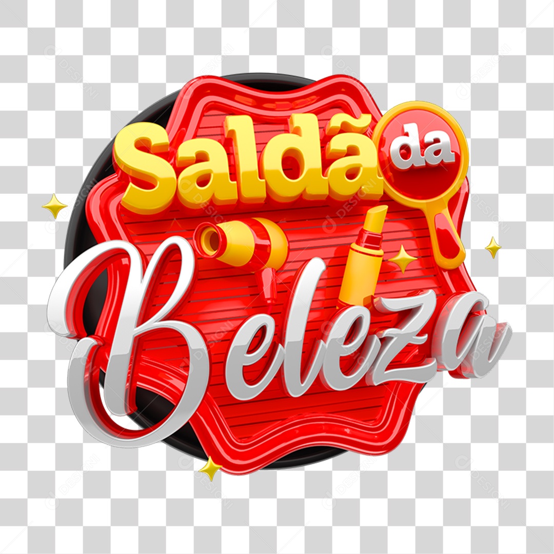 Selo 3D Saldão da Beleza PNG Transparente