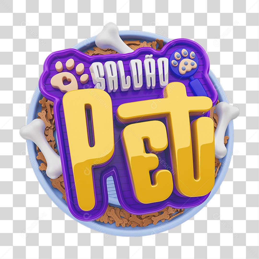 Selo 3D Saldão Pet Shop PNG Transparente