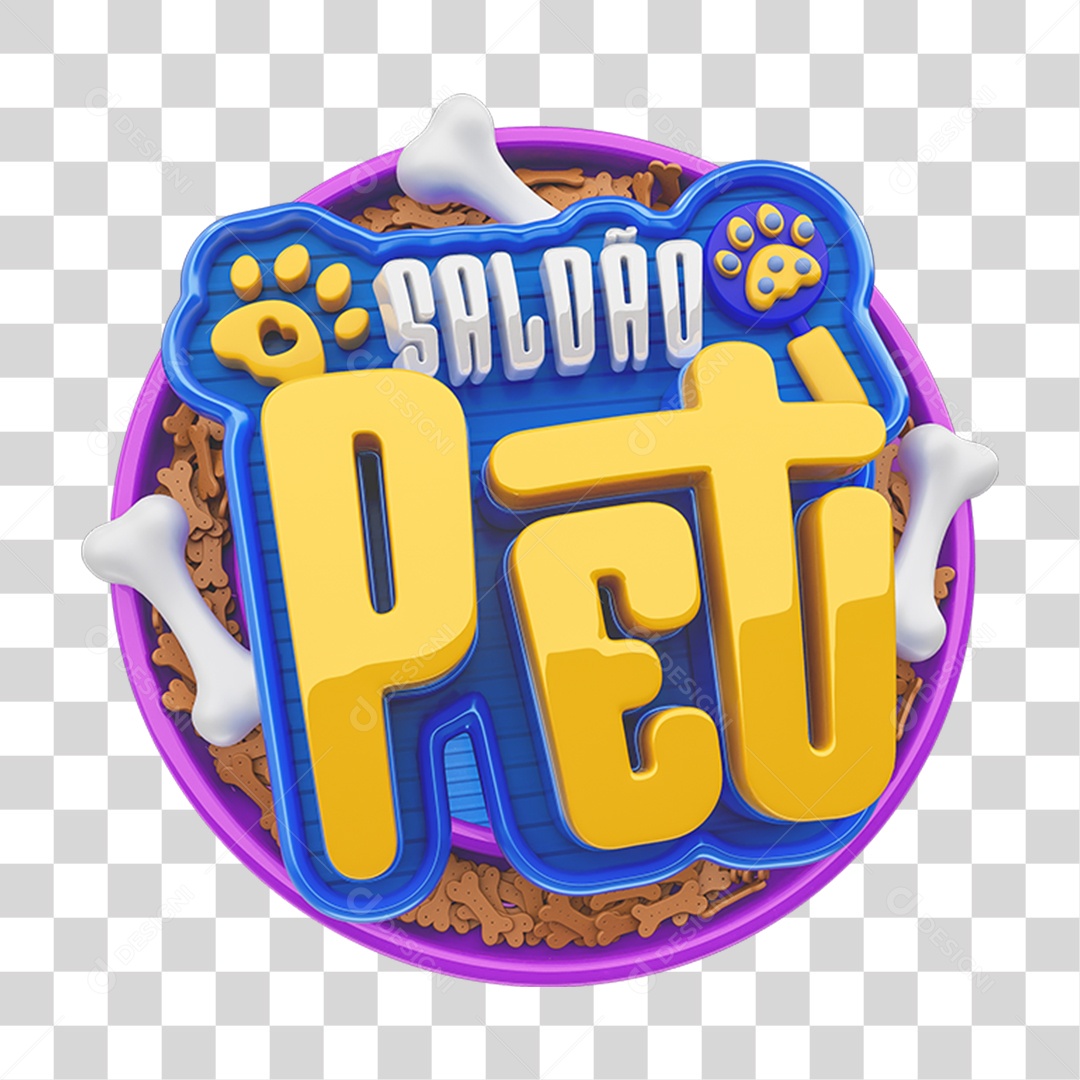 Selo 3D Saldão Pet Shop PNG Transparente