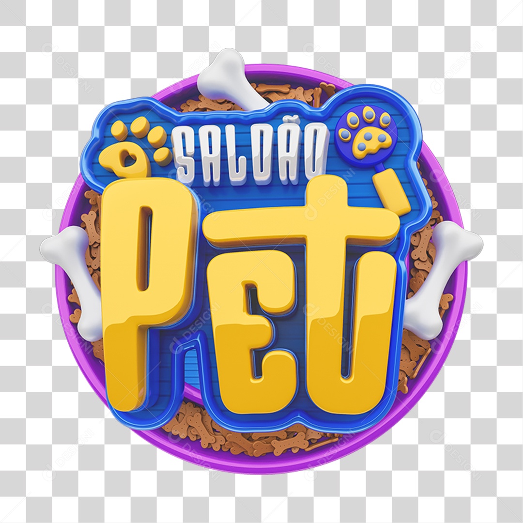 Selo 3D Saldão Pet Shop PNG Transparente